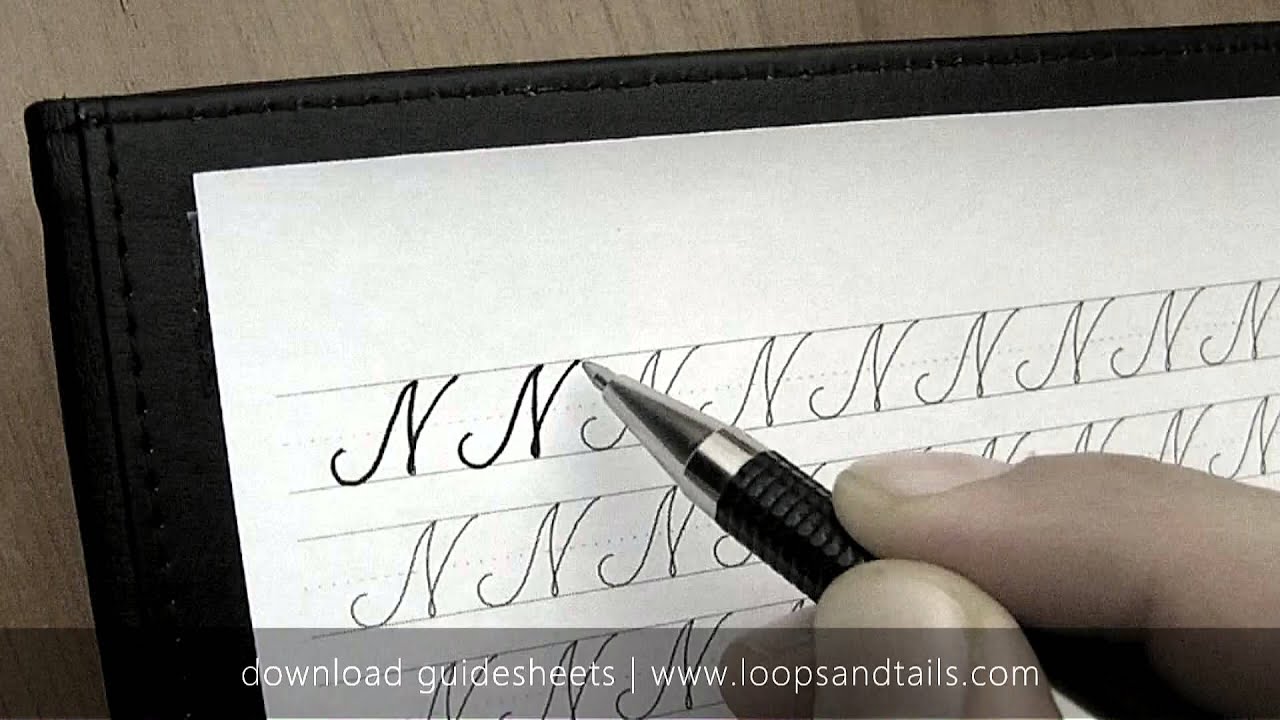 Learn cursive handwriting - Capital N