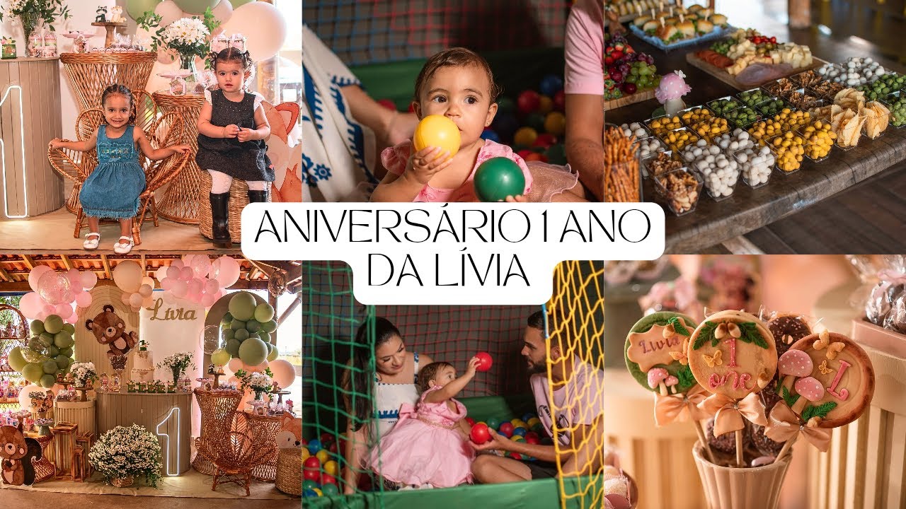 Bosque Encantado da Lívia 💖 | Festa de 1 aninho completa com decoração e doces personalizados