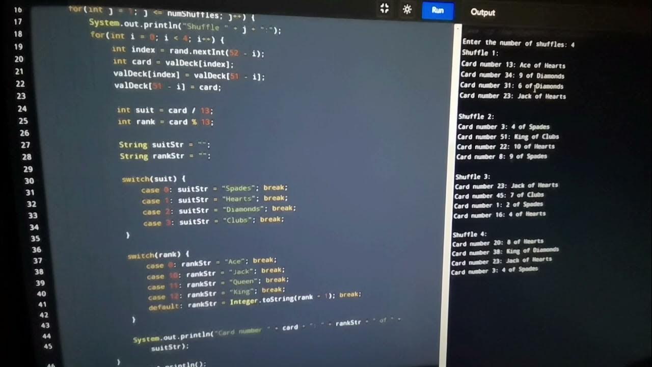 Java Card Shuffler A Simple Program for Shuffling a Deck of Cards