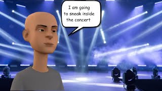 Classic Caillou sneaks into a concert without a ticket/grounded S2 E11