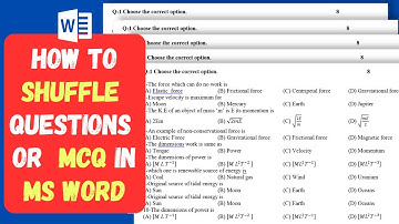 How to shuffle questions or options of MCQ in MS Word