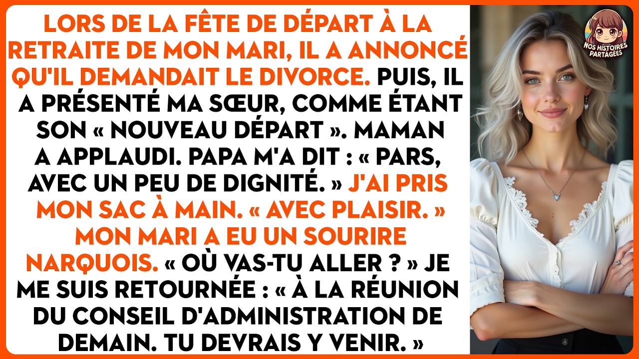 La salle a applaudi comme si j’avais gagné quelque chose. Mon mari venait d’annoncer notre divorce devant 90 invités et de présenter ma propre sœur comme « son nouveau départ ». Ma mère s’est...