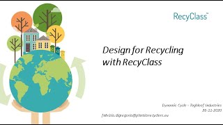 Design for Recycling with Recyclass - Plastics Recyclers Europe @ Dynamic Cycle Institute