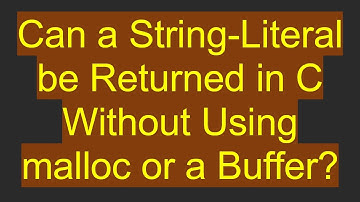 Can a String-Literal be Returned in C Without Using malloc or a Buffer?