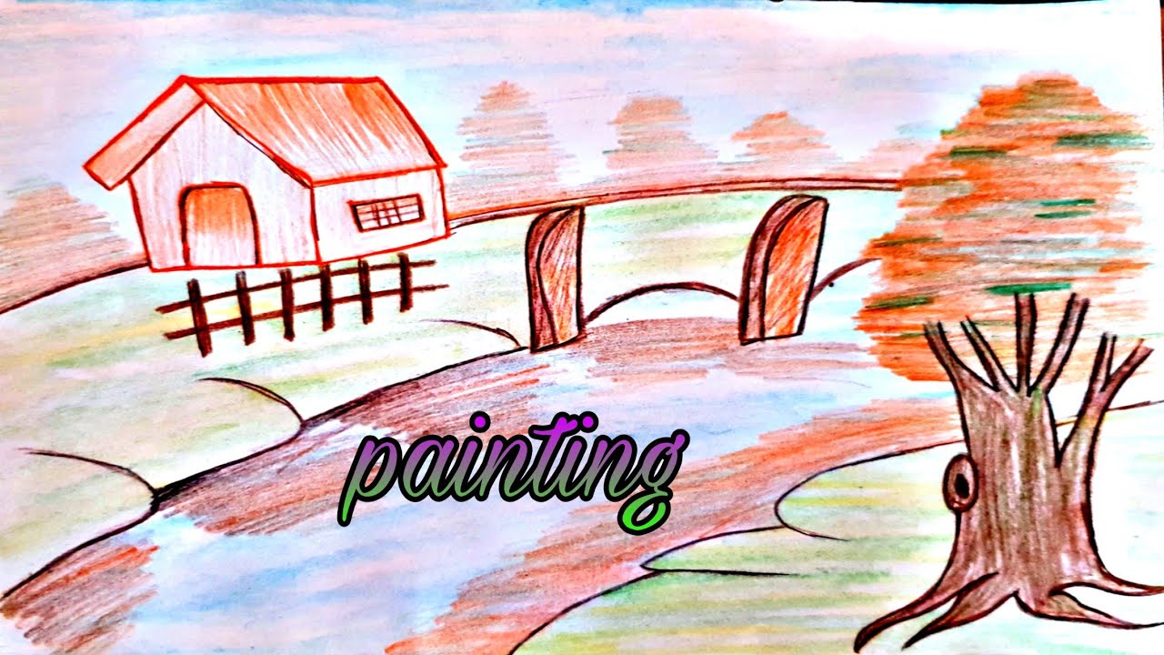 Painting || Easy painting with pencil colour || A S art studio - YouTube