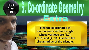 Find the coordinates of circumcentre of the triangle whose vertices are (3,0), (-1,-6) and (4,-1).