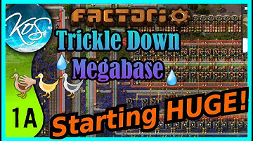Factorio Trickle Down Megabase 1A - MEGA START FOR A MEGABASE!, Tutorial, Walkthrough, Let