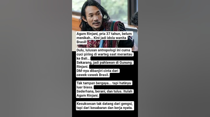 AGAM RINJANI, PERNAH JADI TUKANG CUCI PIRING,KINI DI IDOLAKAN WANITA BRAZIL | JULIANA MARINS