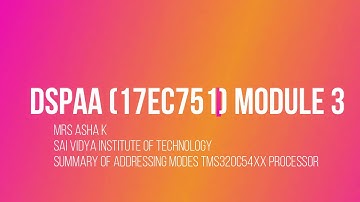 Summary of addressing modes TMS320C54XX processor M3 C13