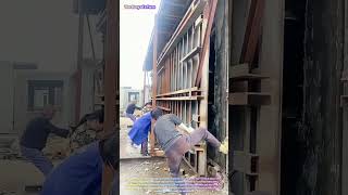 Watch a Team Masterfully Strip Steel Formwork from Cured Precast Concrete Elements! 🏗️✨↓