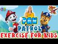 Paw patrol exercise for kids  learn about rescue workers  indoor pe workout for kids