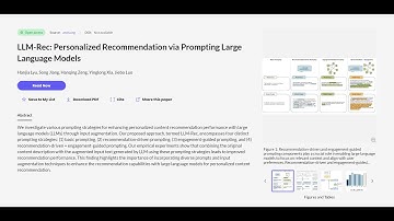 LLM-Rec: Personalized Recommendation via Prompting Large Language Models