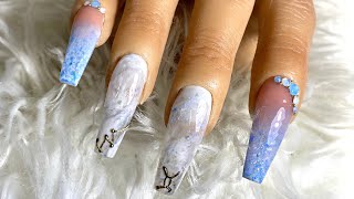 How to Create Blue Zodiac Acrylic Design • Hand Painted • Glitter Planet UK