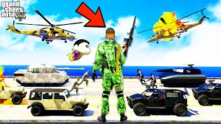 Franklin ONE MAN ARMY Attack POLICE FORCE in GTA 5 | SHINCHAN and CHOP