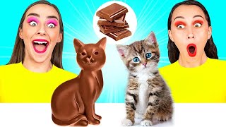 Real Food vs Chocolate Food Challenge by DaRaDa Challenge