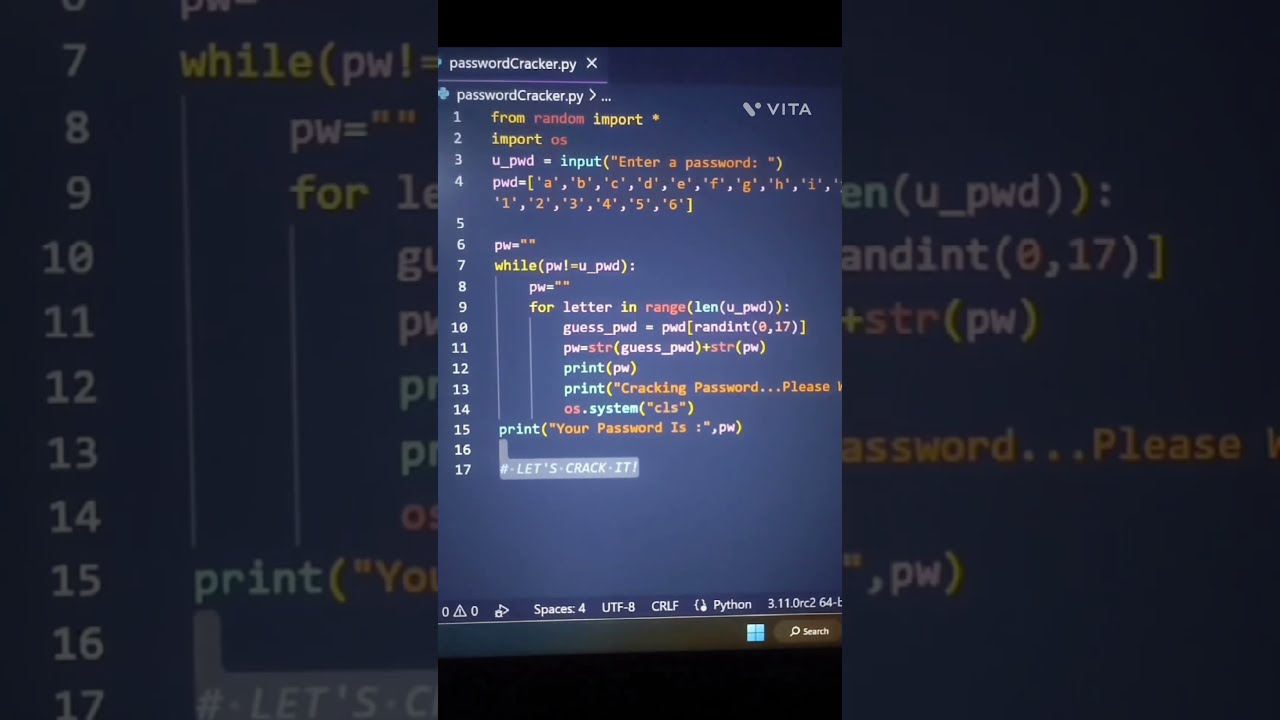 Any password crack using by Python #hacking #technicalguruji #youtubeshorts