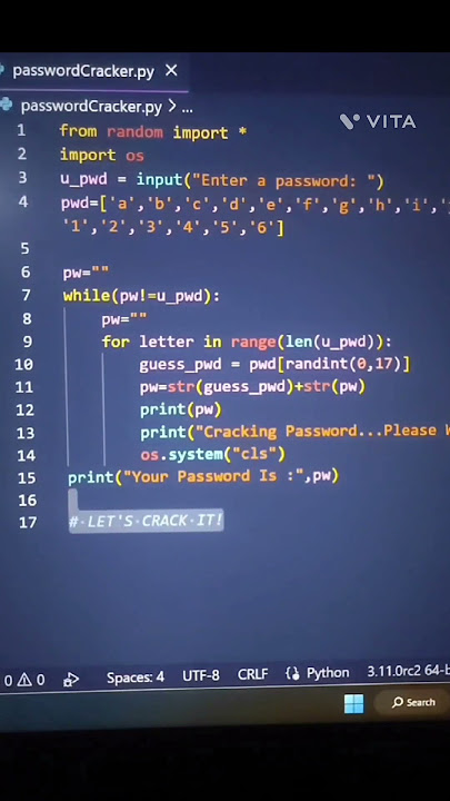 Any password crack using by Python #hacking #technicalguruji #youtubeshorts