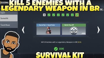 KILL 5 ENEMIES WITH A LEGENDARY WEAPON IN BR SURVIVAL KIT CALL OF DUTY MOBILE COD MOBILE CODM