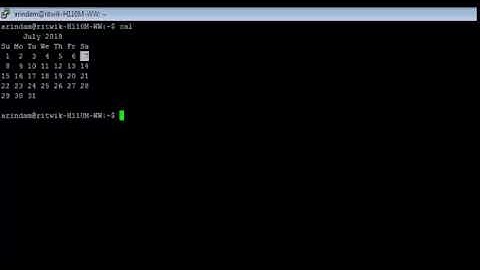 Linux - cal Command - w3resource
