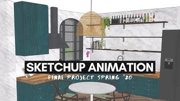 3D apartment walk-through in Sketchup | Interior design school | 1st semester