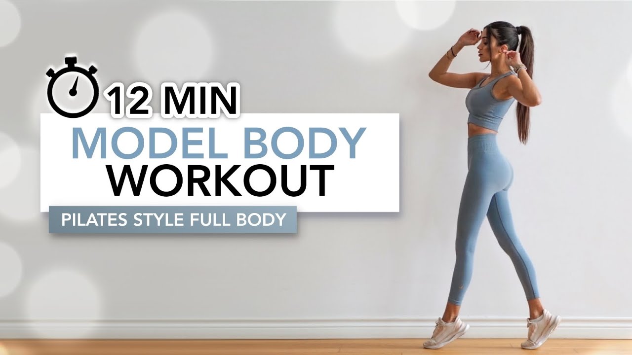 12 MIN MODEL BODY PILATES WORKOUT, Full Body Tone & Shape