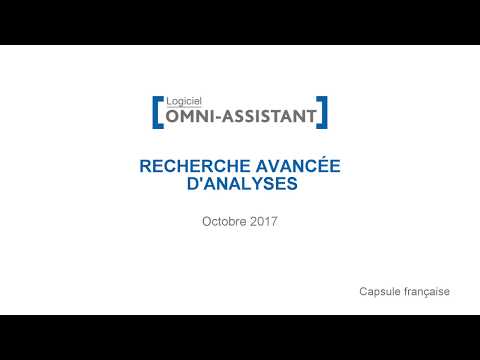 Omni-Assistant - M13 - Répertoire Des Analyses (Recherche d'analyse) - v.9.11.20