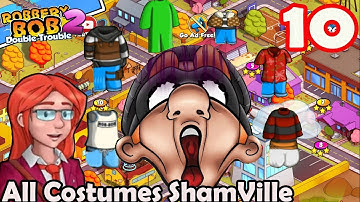 Video Game - Robbery Bob 2 Gameplay Walkthrough Shamville 10 Use All Costumes