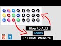 How to add icons in html website  font awesome icons  html css