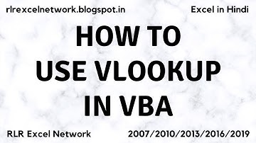 371* Learn VBA - Use Vlookup in VBA Part-31 {Hindi}