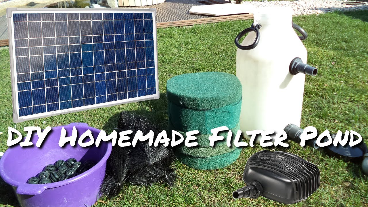 DIY Homemade Filter Pond - Filtrace jezírka svépomoci - Solární čerpadlo Garda 18V - 75W