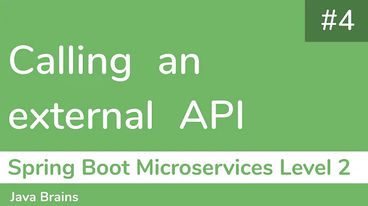 4 Calling an external API - Spring Boot Microservices Level 2