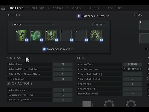 Dota 2 - How to 'LOCK' the UNIT SPECIFIC HOTKEY (Enable Quickcast ...