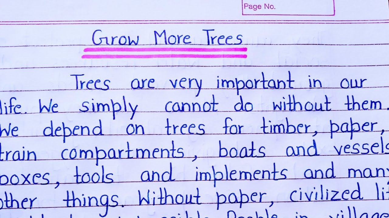 write an essay on grow more trees