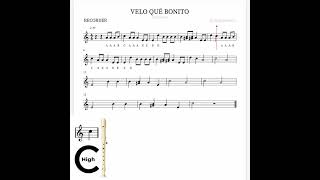 Velo Que Bonito On The Recorder / Score and Fingering Tutorial