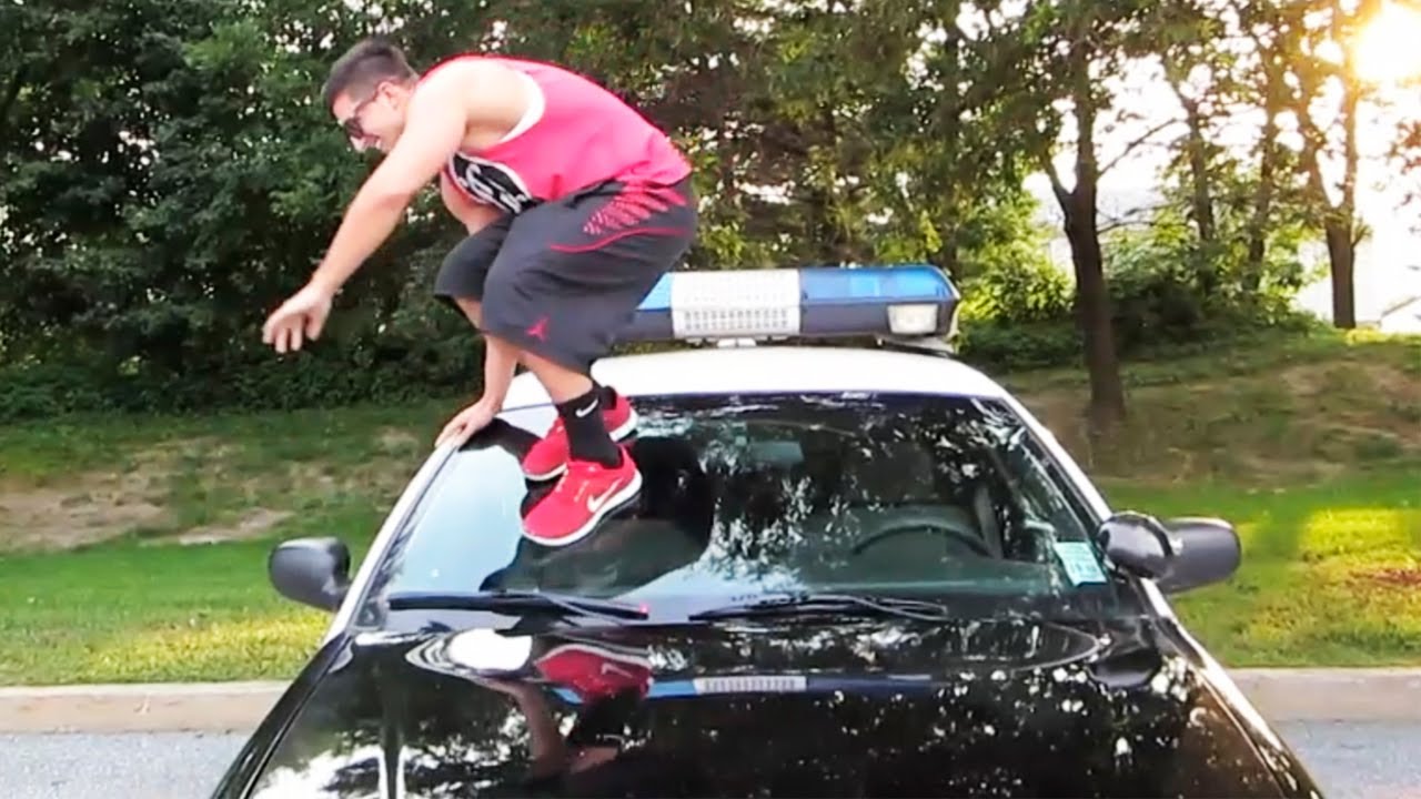 POLICE CAR JUMPING - YouTube