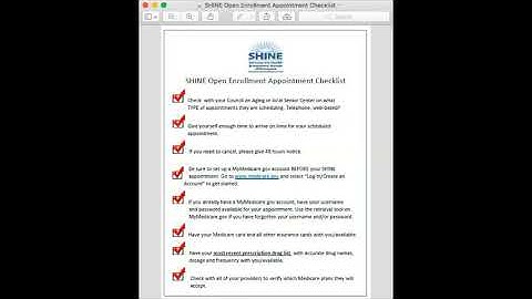A Checklist for Preparing for Your Open Enrollment Appointment With a SHINE Counselor