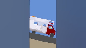 Camper van Crash Test in Algodoo! #shorts #algodoo