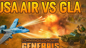 Total Air Superiority! USA Clears GLA from the Town | C&C Generals