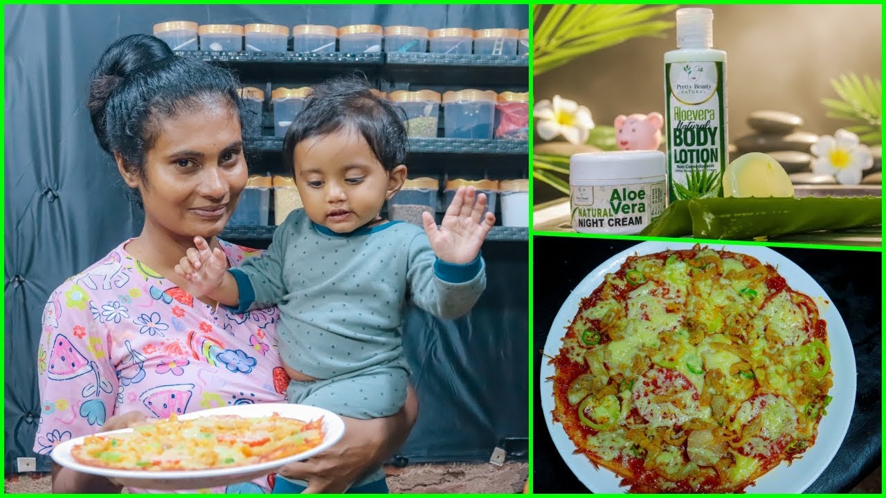 දුප්පත් කුසියේ ලිපේ හැදුව පොසත් Pizza එක 😉 ( Christmas pizza made on the gas stove ) 🎄🍕Pizza