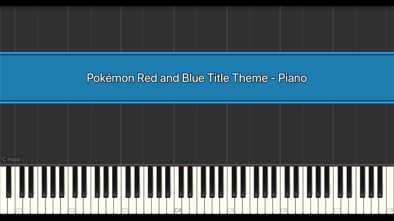 Pokémon Red and Blue Title Theme Piano, Synthesia Piano Tutorial YouTube
