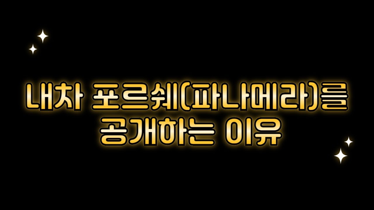 내차 포르쉐파나메라를 공개하는 이유
