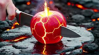 Shorts Ai video : 🔥 Lava Apple Cutting Challenge #shorts 🍎😱