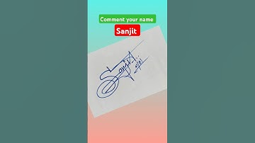Signature your name Sanjit 🌹| #signature #video #youtubeshorts #calligraphy #shots