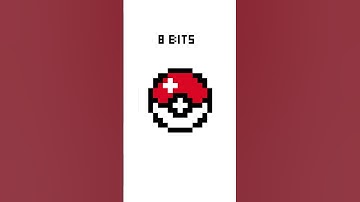 Pixel Art Pokeball 🤔 64 bits   quarter bit #pixel #art #shorts #foryou #pokeball
