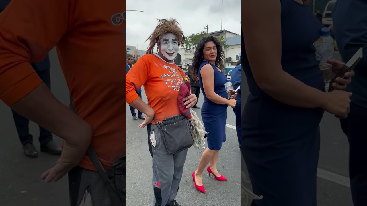 Desfile en Babahoyo con el mimo Yem