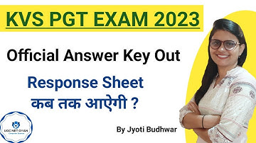 KVS PGT Answer key out 2023 | How to check response | Jyoti Budhwar | UGC NET GYAN Computer Science