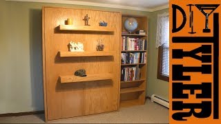 How to build a wooden Murphy wall bed with twenty dollar hardware. Save a TON of money by not buying an off the shelf Murphy 