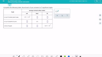 ALEKS: Interconverting calories and joules