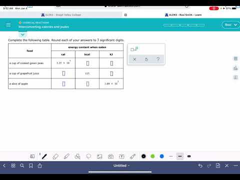 ALEKS: Interconverting calories