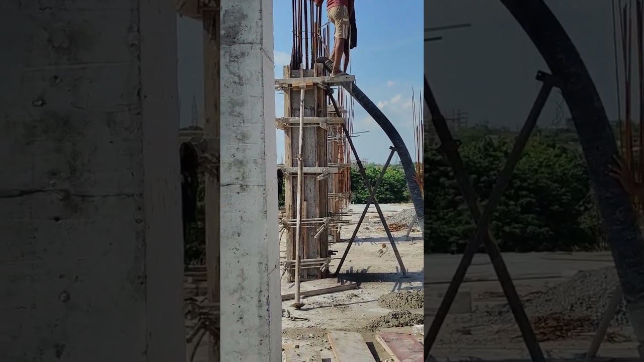 column concrete casting work live.